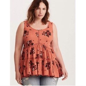 Orange floral tank - Torrid